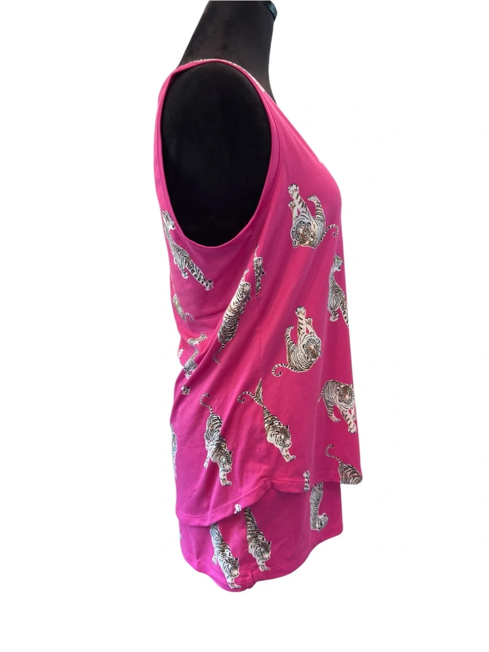 Joyspun Tiger Print Pajama Set Vibrant Loungewear Hot Pink Soft M/S Mix